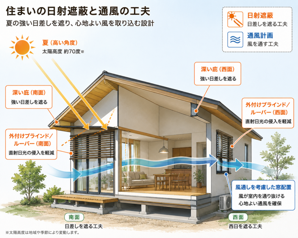 室温上昇を防ぐための間取りイメージ